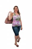 2938- Blusa canelada estampada