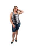 2943- Blusa Canelada listrada