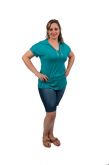 2922- Blusa visco-lycra pólo manga raglã