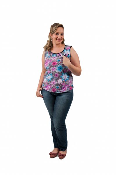 2913- Blusa Liganete com top + franzido frente