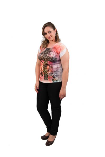 2936Blusa Poliester estampa em sublimação c/manga traspassad