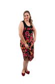 2711- Vestido Liganete com pregas+botões
