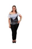 2939 - Blusa poliester estampa em sublimação com ombro caído