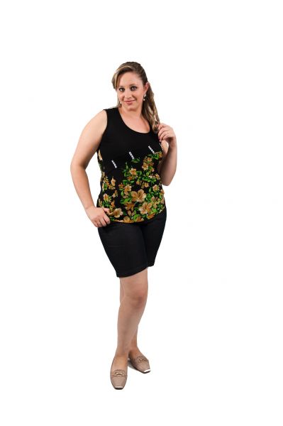2909- Blusa Liganete regata com passamaria atravessada