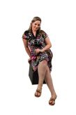 2955- Vestido Liganete com góla e botões