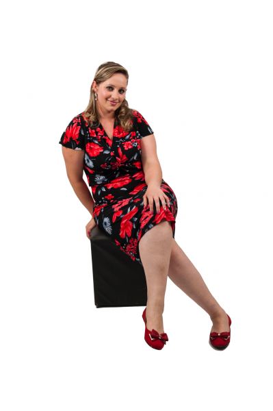 Vestido Liganete com manga e busto torcido