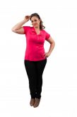 2933- Blusa visco-lycra pólo com falso bolso
